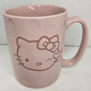 Sanrio Hello Kitty Pink Winking Face Heart Double Sided Textured Ceramic Mug